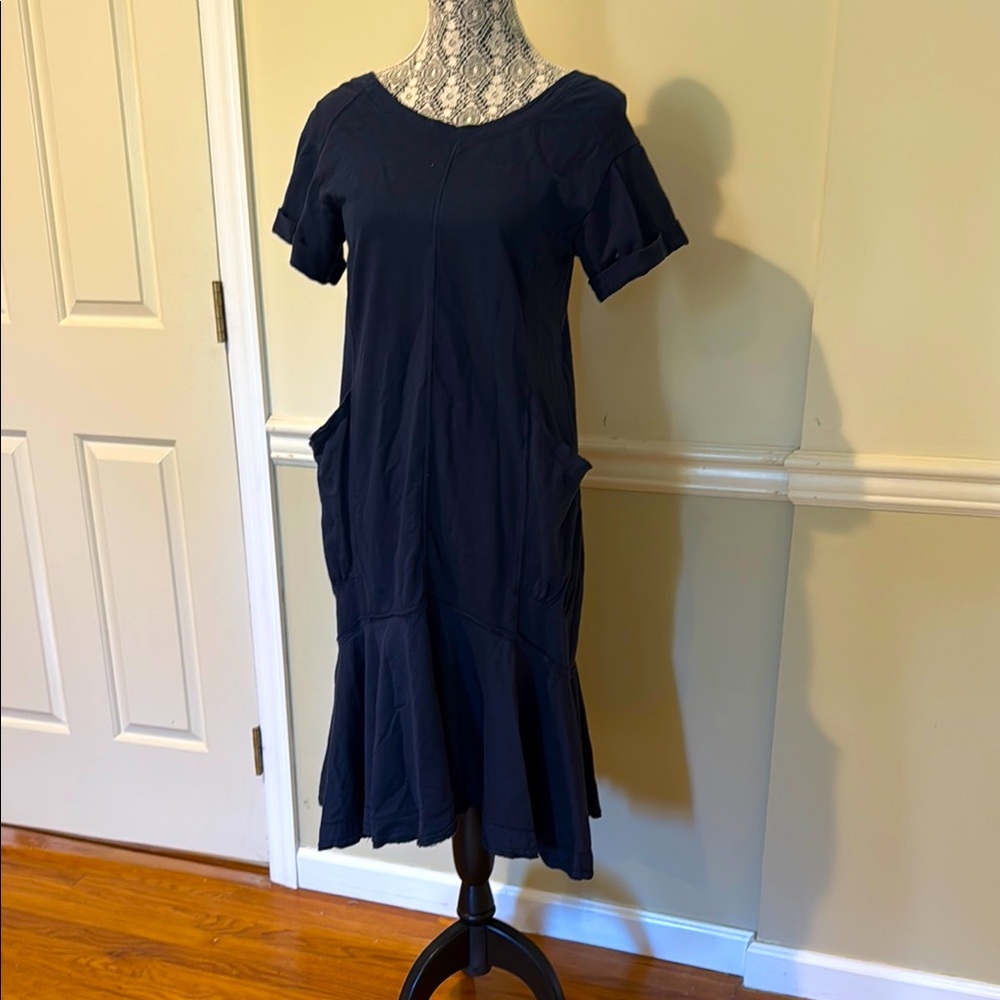 Anthropologie casual cotton Navy Blue Women's midi Dress